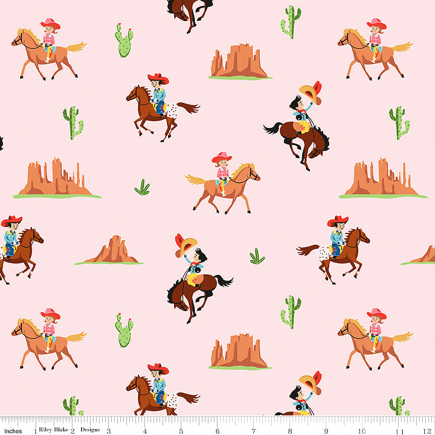 Designer Flannel Lil Buckaroos Giddy Up Pink