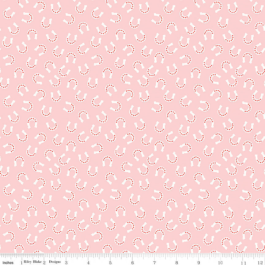 Designer Flannel Lil Buckaroos Horseshoes Pink