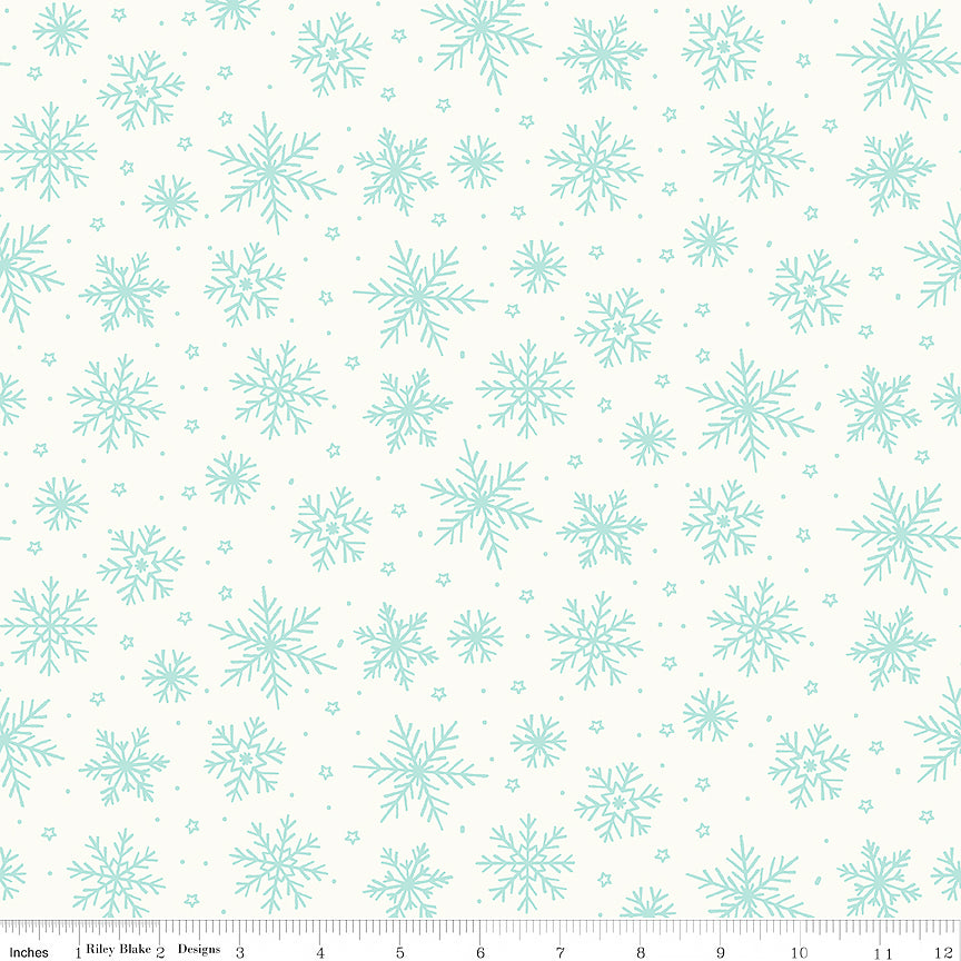The North Pole Flannel Snowflakes White