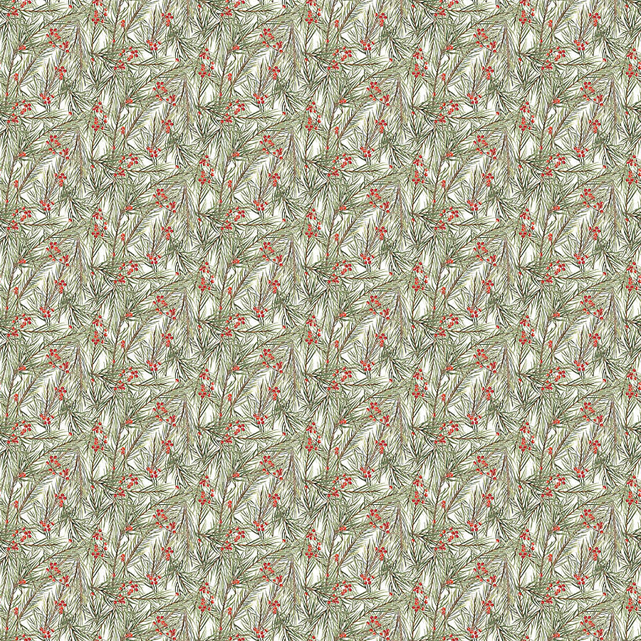 The Christmas Mouse Flannel Greenery White/Green