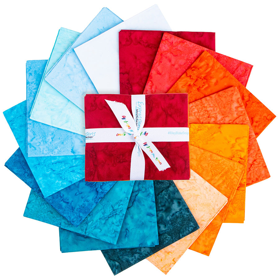 Expressions Batiks Hand-Dyes Citrus Splash Fat Quarter Bundle from Riley Blake