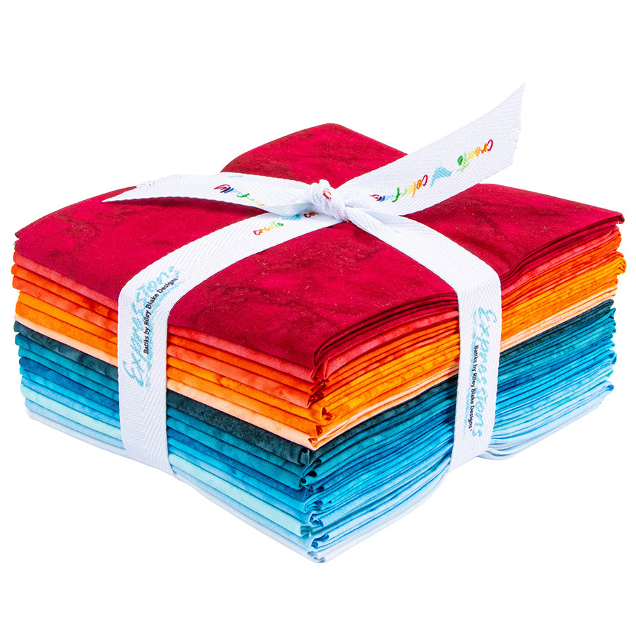 Expressions Batiks Hand-Dyes Citrus Splash Fat Quarter Bundle from Riley Blake