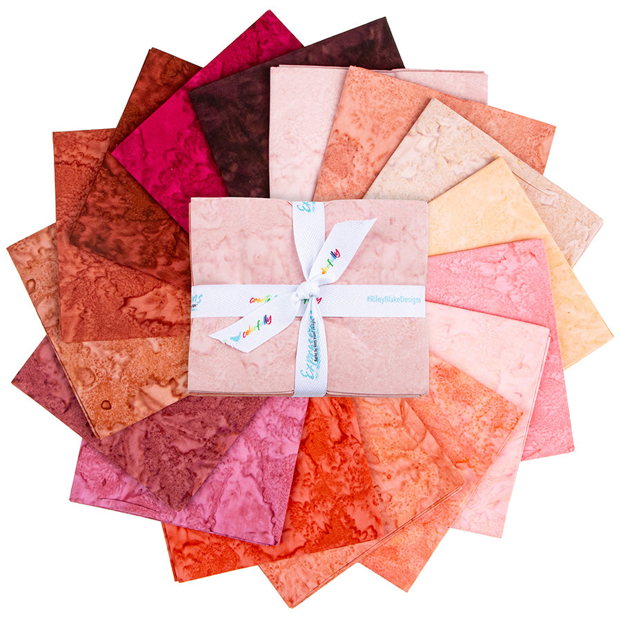 Expressions Batiks Hand-Dyes Canyon Shadows Fat Quarter Bundle from Riley Blake