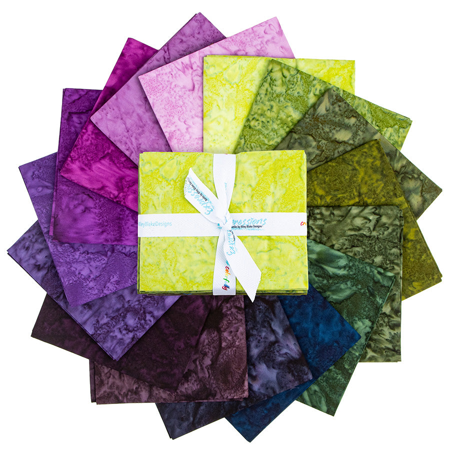 Expressions Batiks Hand-Dyes Twilight Grove Fat Quarter Bundle from Riley Blake