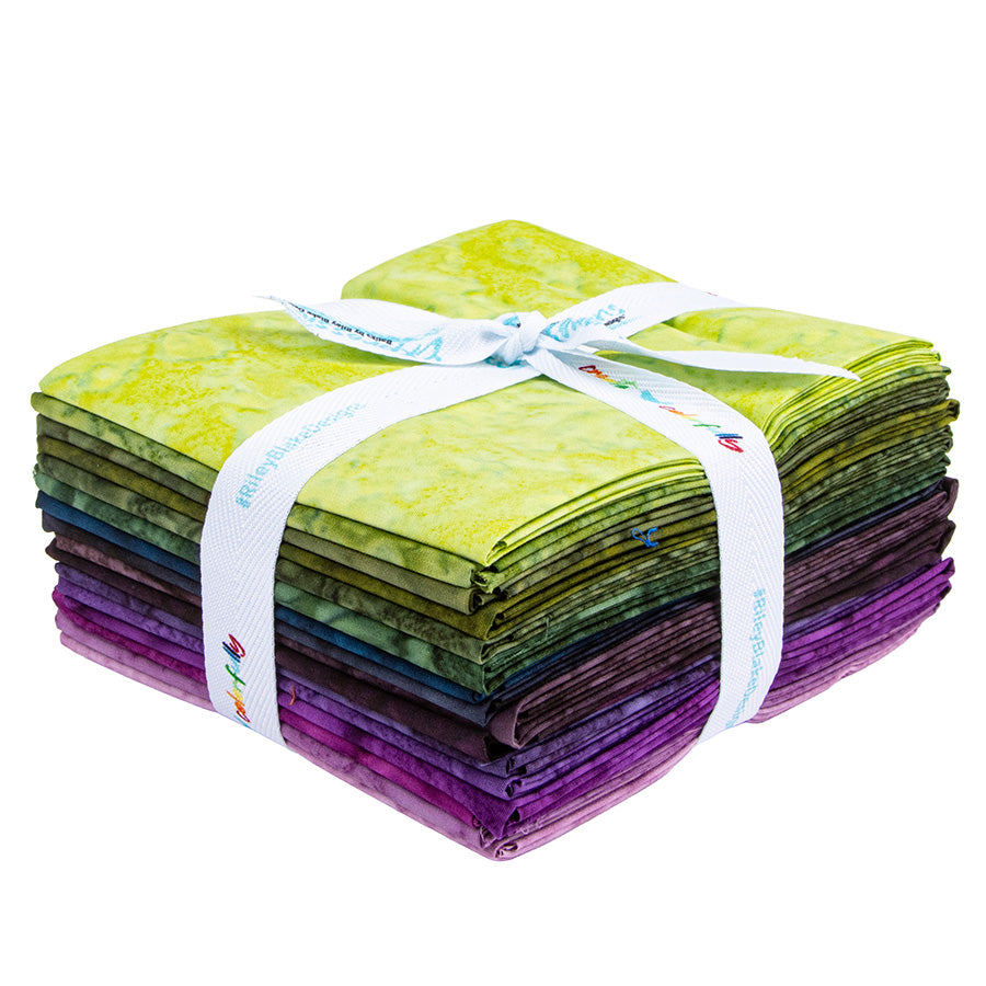 Expressions Batiks Hand-Dyes Twilight Grove Fat Quarter Bundle from Riley Blake