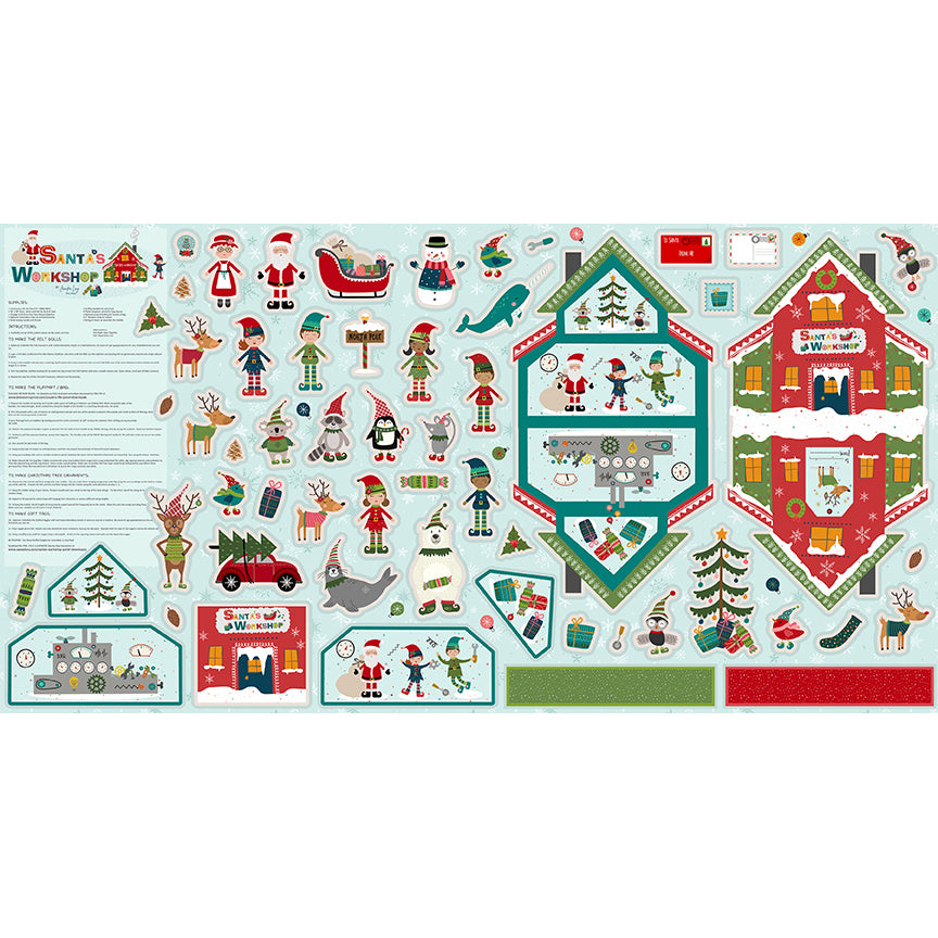 Santa's Workshop 36" X 69" Felt Activity Panel by Jennifer Long for Riley Blake