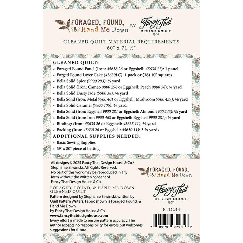 Gleaned Quilt Pattern by Fancy That Design House