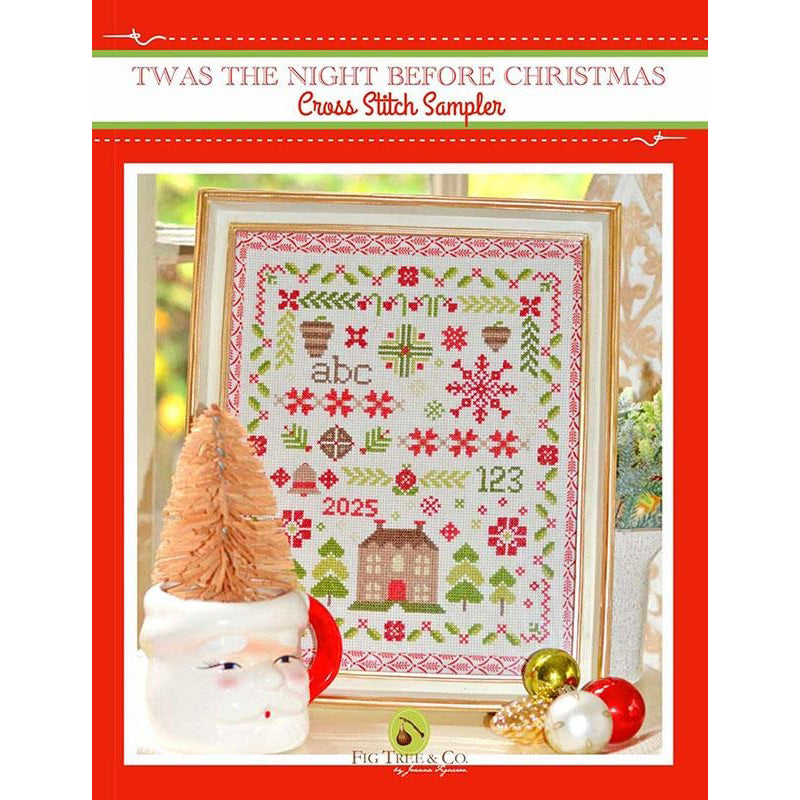 Twas the Night Before Christmas Cross Stitch Sampler Pattern by Fig Tree & Co.