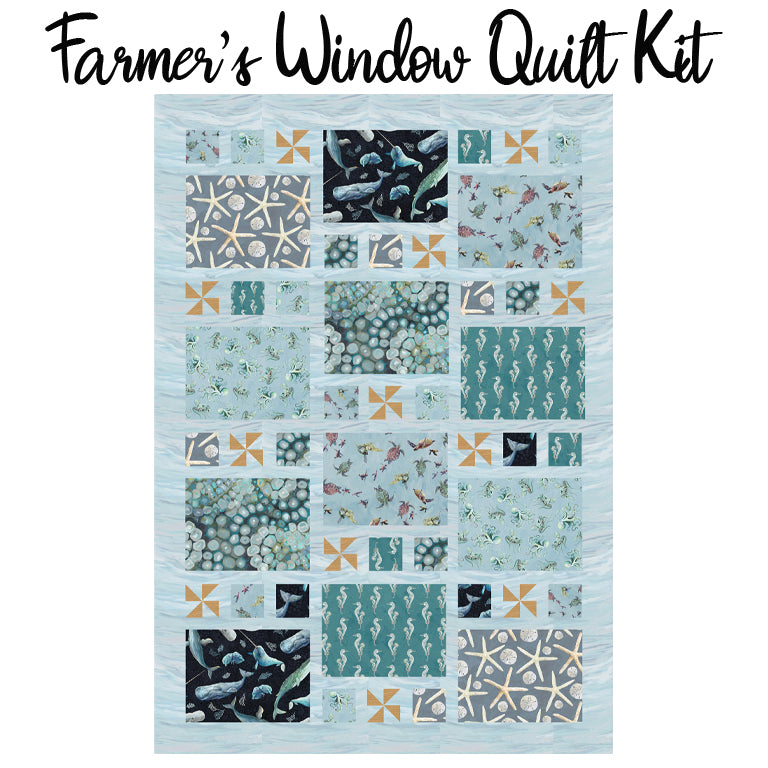 Farmer's Window Quilt Kit with A Drop in the Ocean from Studio E