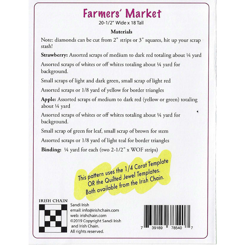 Farmer's Market Table Topper Pattern by Irish Chain