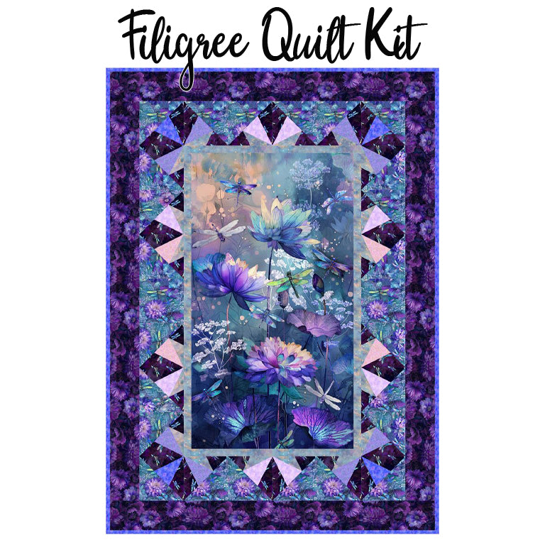 Filigree Quilt Kit with Dragonfly Mist from Timeless Treasures