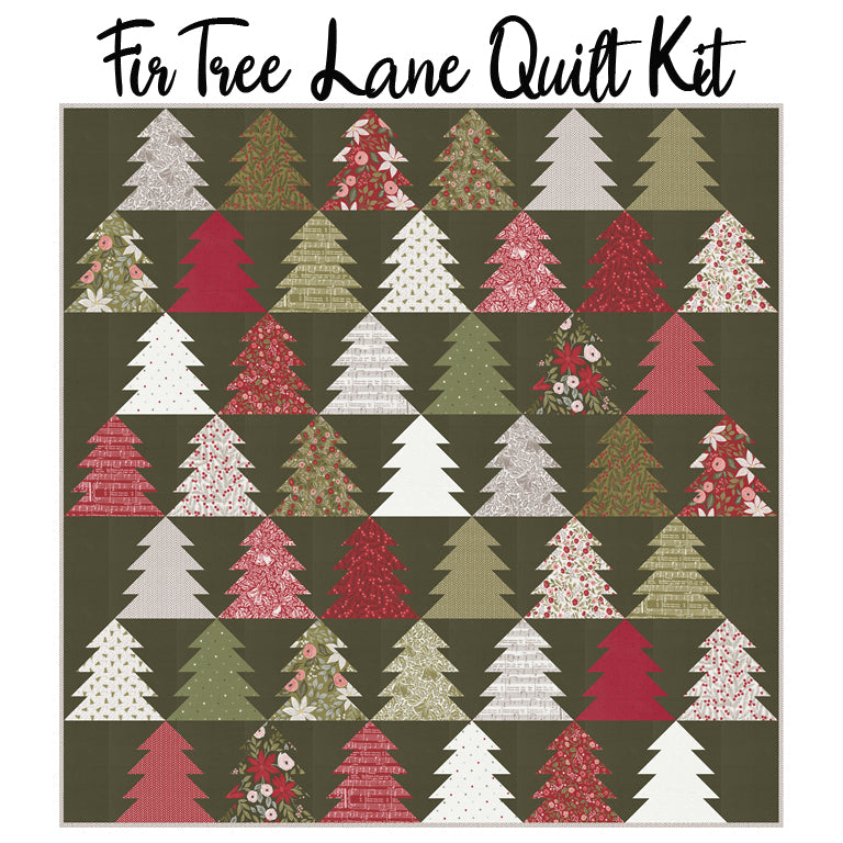 Fir Tree Lane Quilt Kit with Berry & Pine from Moda