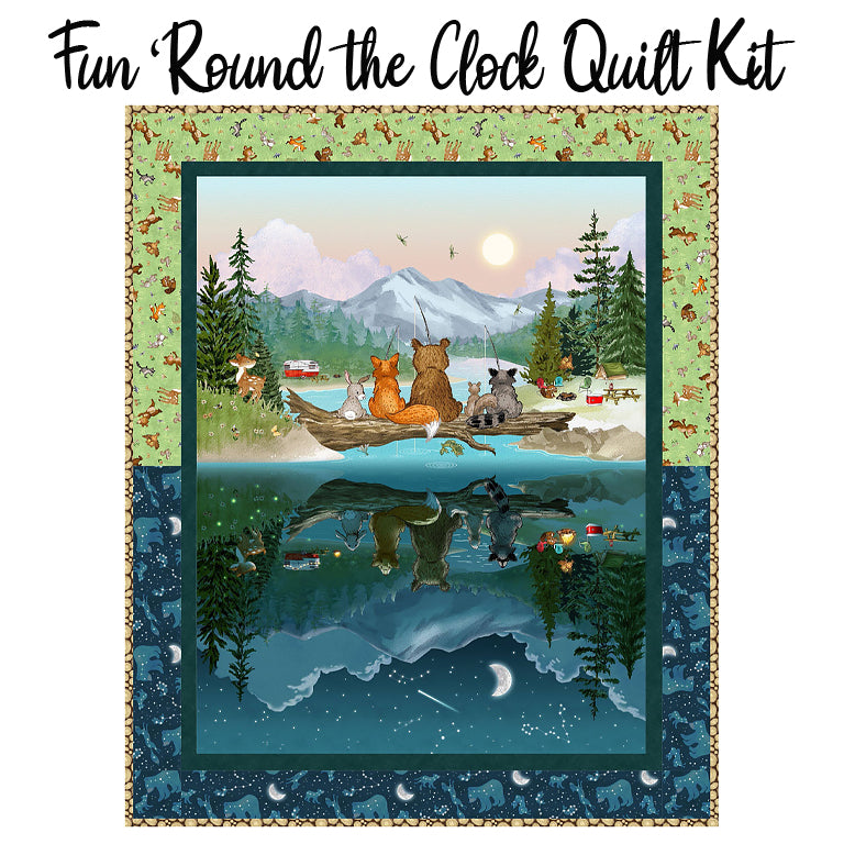 Fun 'Round the Clock Quilt Kit with Happy Campers from Henry Glass