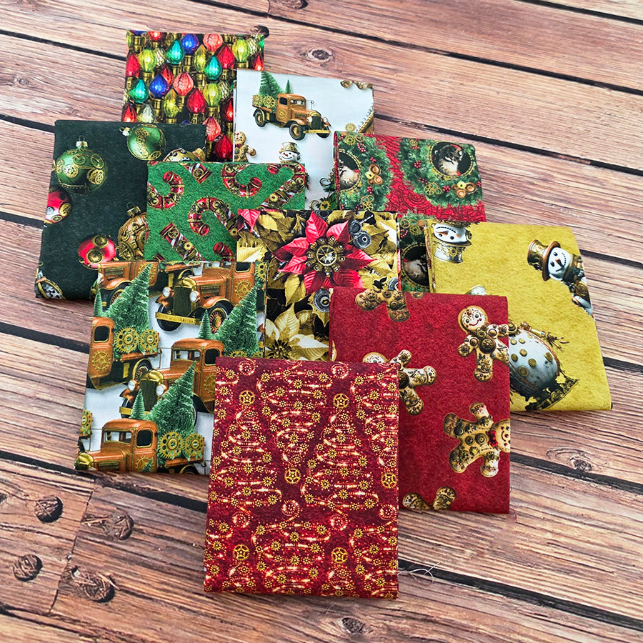 Gears and Garland Fat Quarter Bundle 10 Fat Quarters