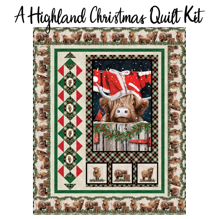 A Highland Christmas Quilt Kit with Highland Heart from Northcott