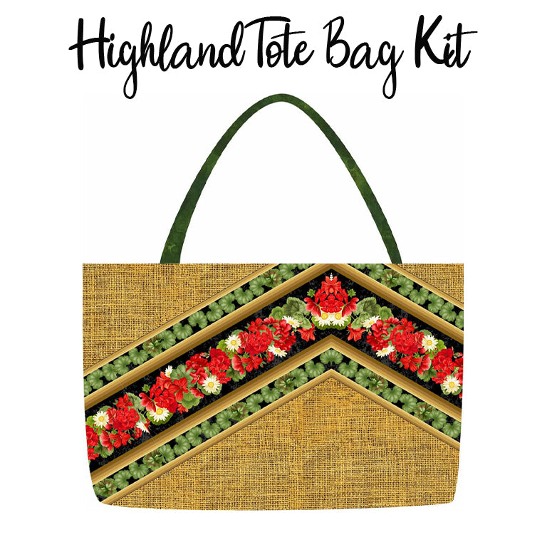 Highland Tote Bag Kit with Scarlet Beauty from Timeless Treasures