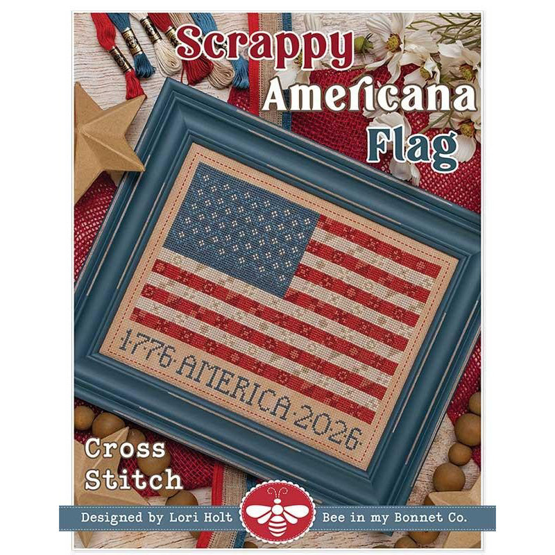 Scrappy Americana Flag Cross Stitch Pattern by It's Sew Emma
