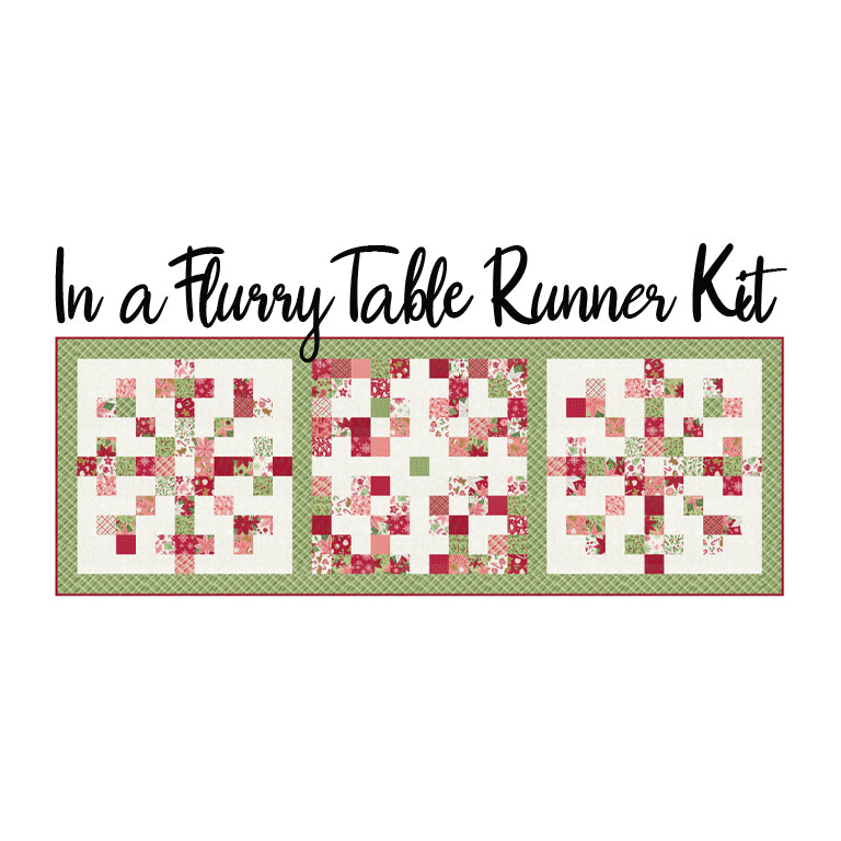 In a Flurry Table Runner Kit with Merrily on High from Moda