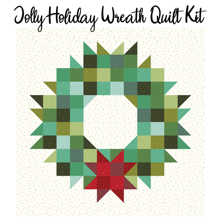 Jolly Holiday Wreath Quilt Kit with Dapple Dot from Riley Blake