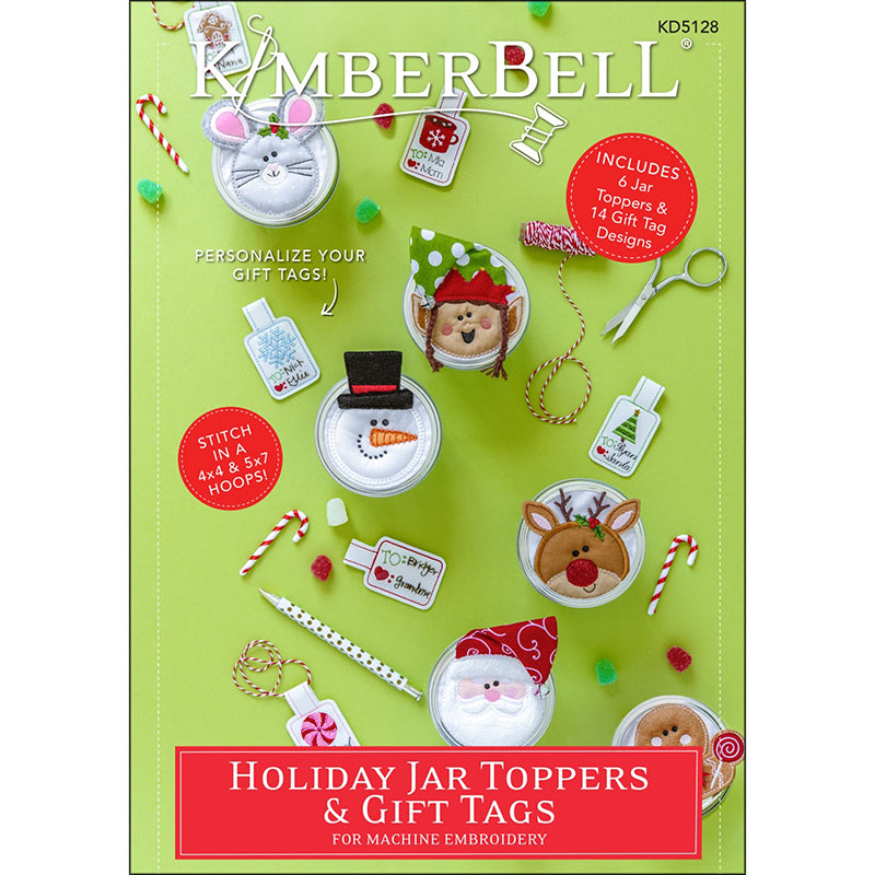 Machine Embroidery Holiday Jar Toppers & Gift Tags by Kimberbell