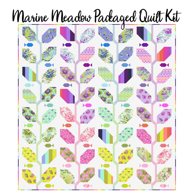 Marine Meadow Packaged Quilt Kit with Floral Reef from Free Spirit