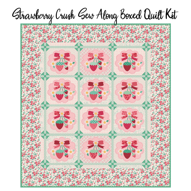Lori Holt Strawberry Crush Sew Along Boxed Quilt Kit with Berry & Sage from Riley Blake
