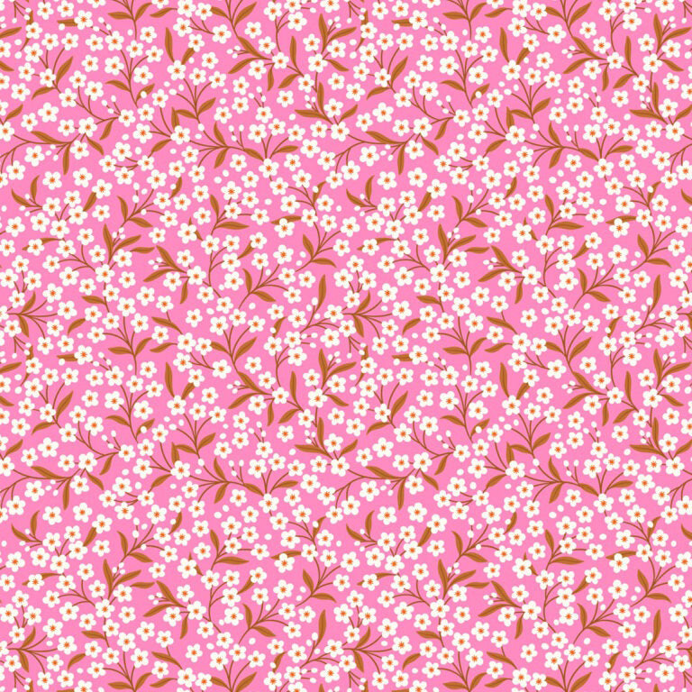 Boho Blooms Flower Sprigs Bright Pink
