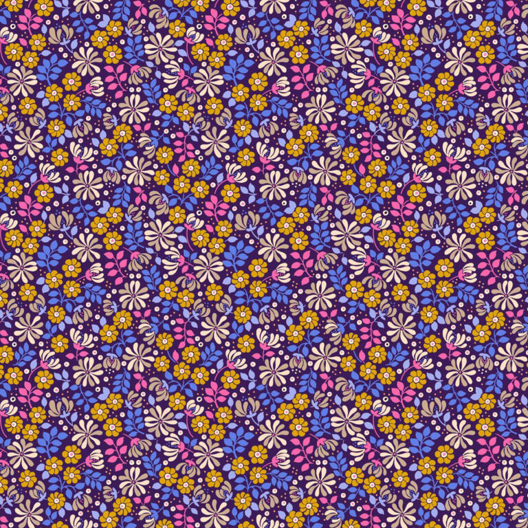 Boho Blooms Floral Burst Dark Purple