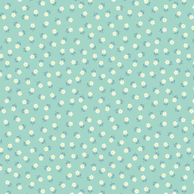 Boho Blooms Little Daisies Cream/Aqua