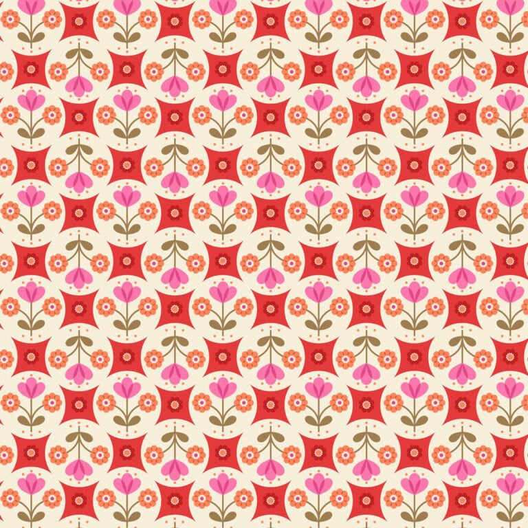 Boho Blooms Flower Circles Red