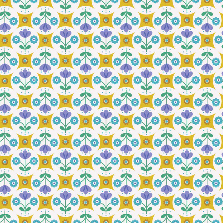 Boho Blooms Flower Circles Yellow/Blue