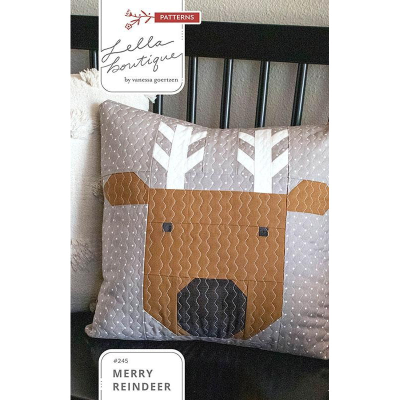 Merry Reindeer Pillow Pattern by Lella Boutique