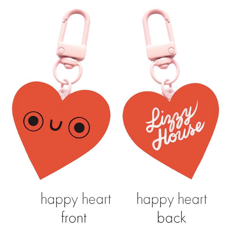 Happy Heart Zipper Glitter Charm by Lizzy House