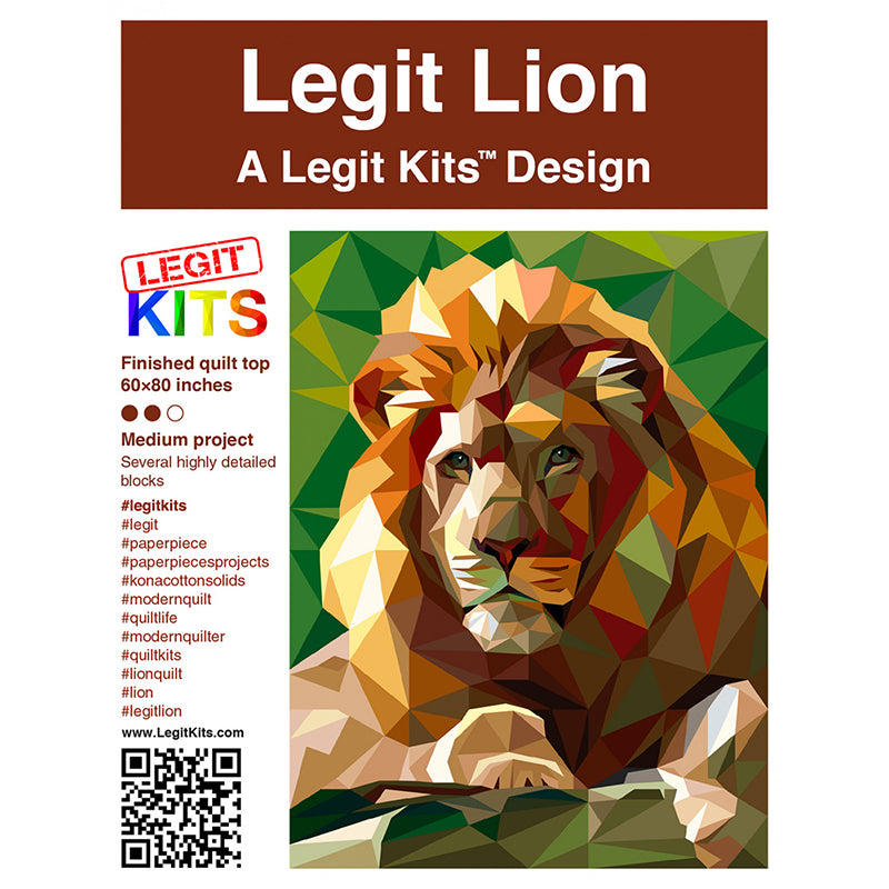 Legit Lion Foundation Paper Pieced Quilt Pattern by Legit Kits Design