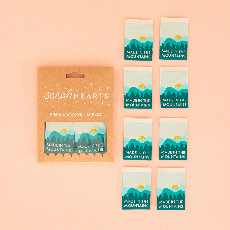 Made in the Mountains Sew In Labels by Sarah Hearts