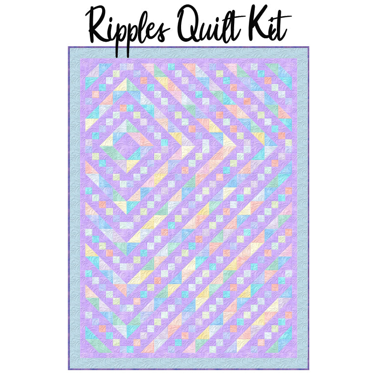Ripples Lavender Quilt Kit with Essentials Dry Brush from Wilmington