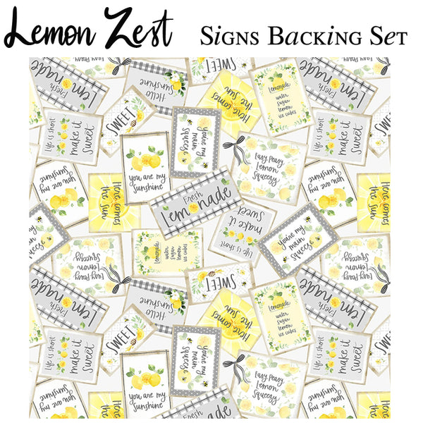 Pin-Tucked Pinwheel Lemon Zest Table Runner Backing Set - Signs