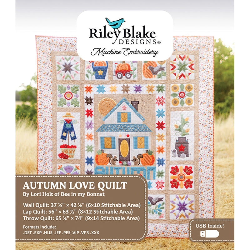 Machine Embroidery USB Autumn Love by Lori Holt for Riley Blake