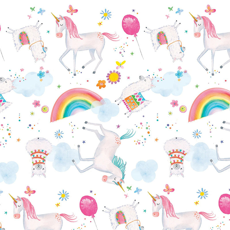 Comfy Flannel Unicorns White