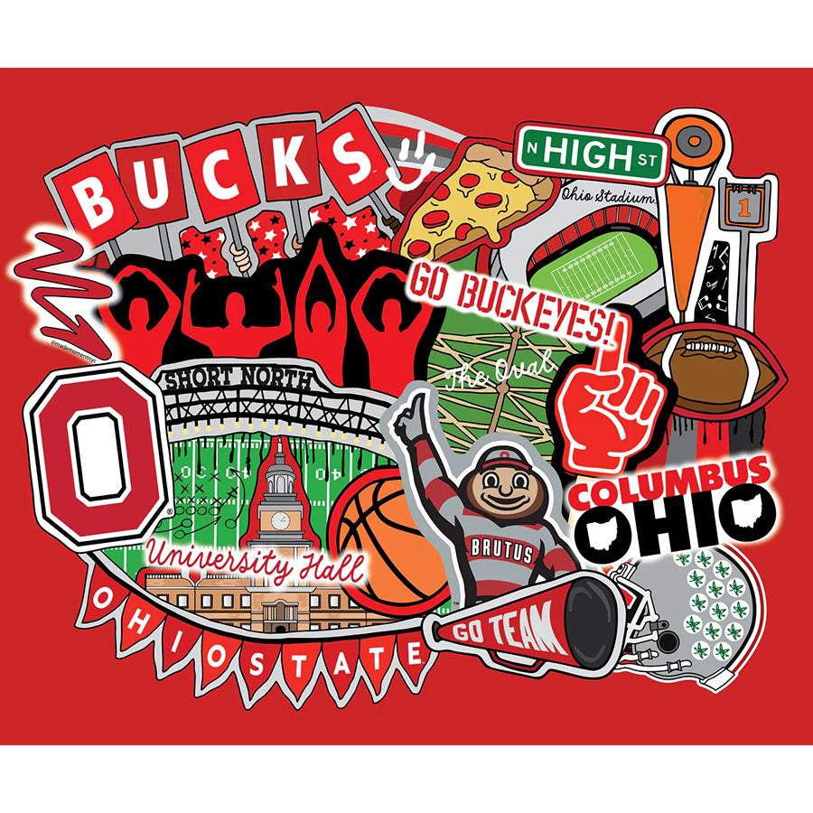 College Fabrics Ohio State 36" Doodle Panel