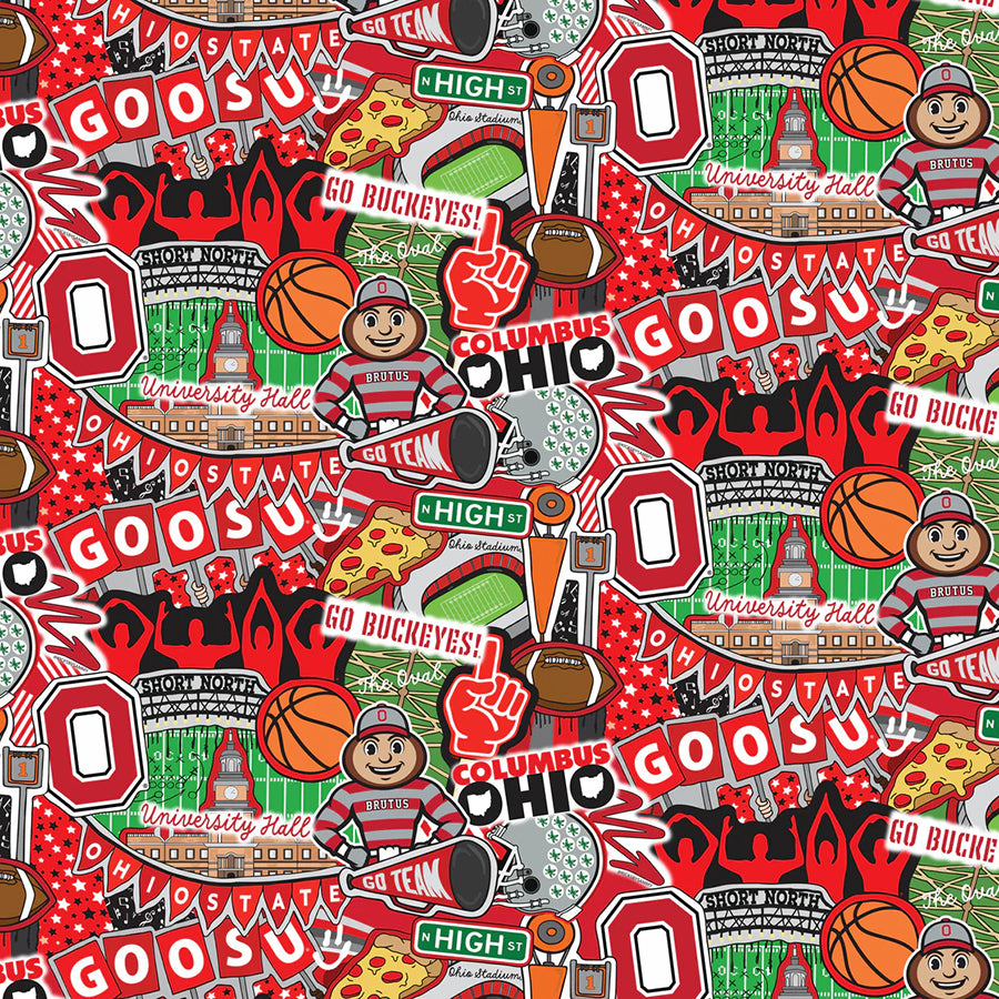College Fabrics Ohio State Doodle Allover