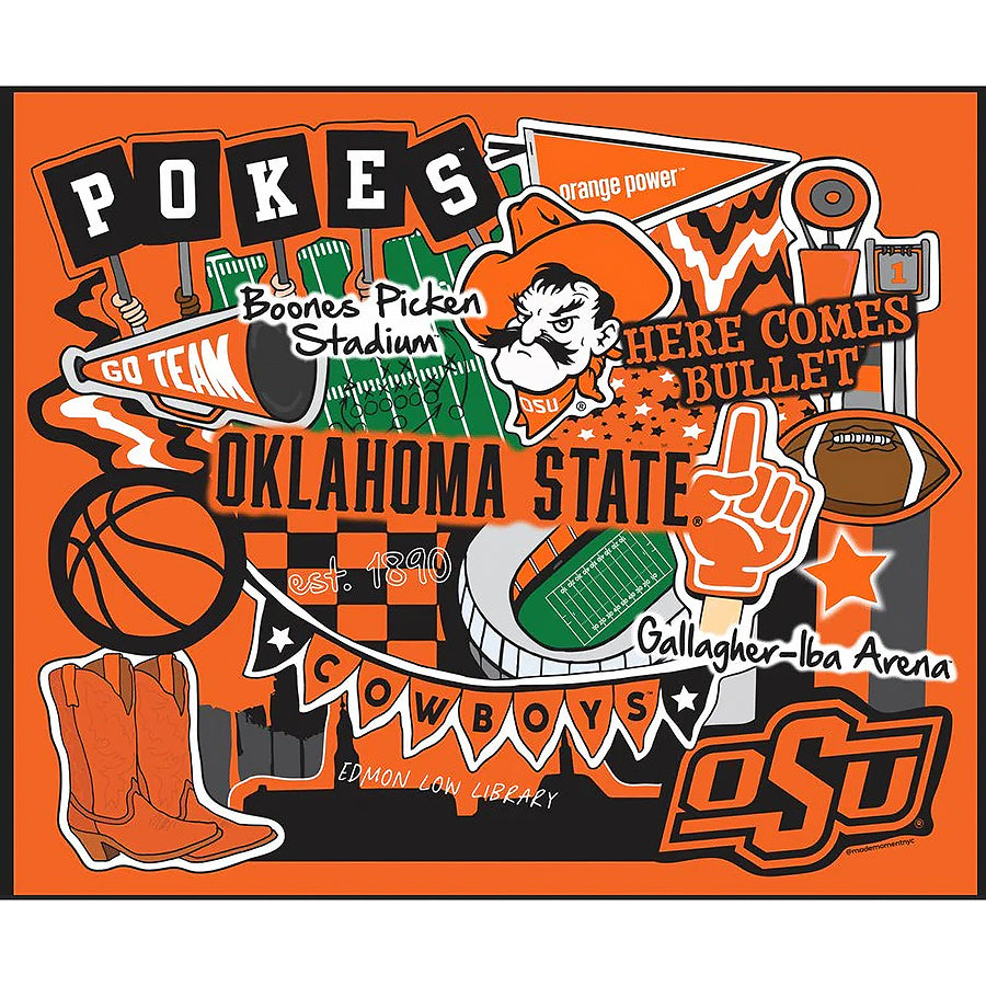College Fabrics Oklahoma State 36" Doodle Panel