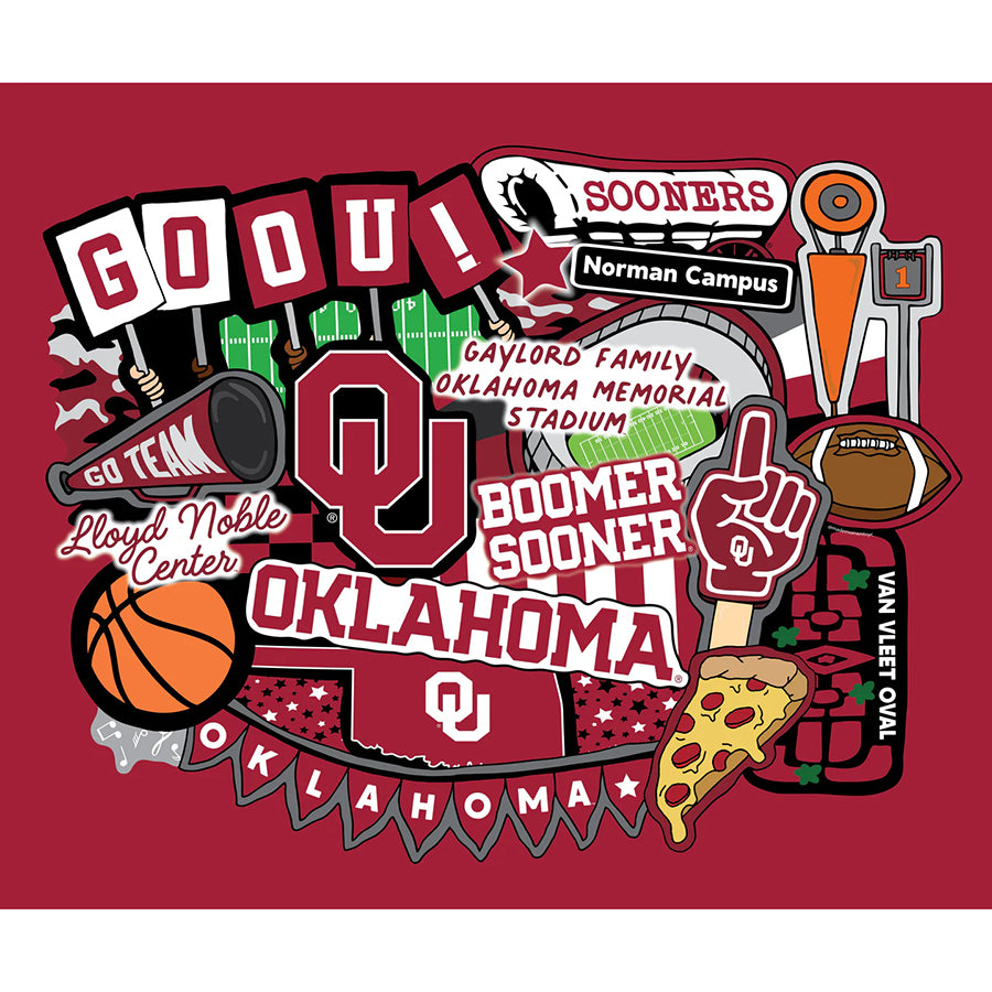 College Fabrics Oklahoma 36" Doodle Panel