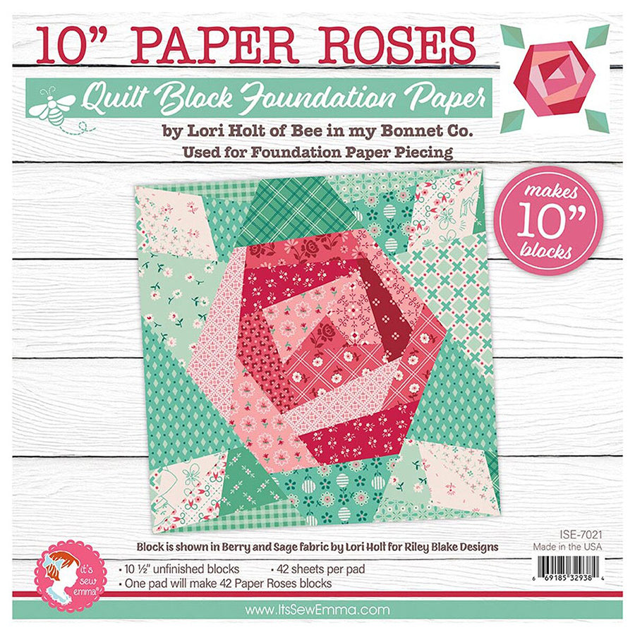 Lori Holt 10" Paper Roses Quilt Block Foundation Paper by Riley Blake