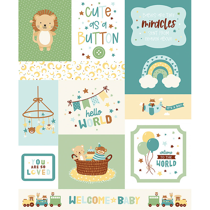 Baby Boy 35 ½" Cute as a Button Panel Multi