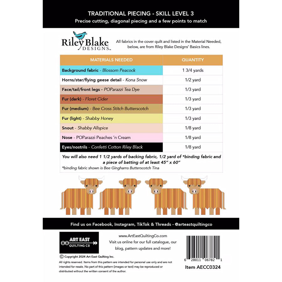 Cattle Call Quilt Pattern by Art East Quilting Co.