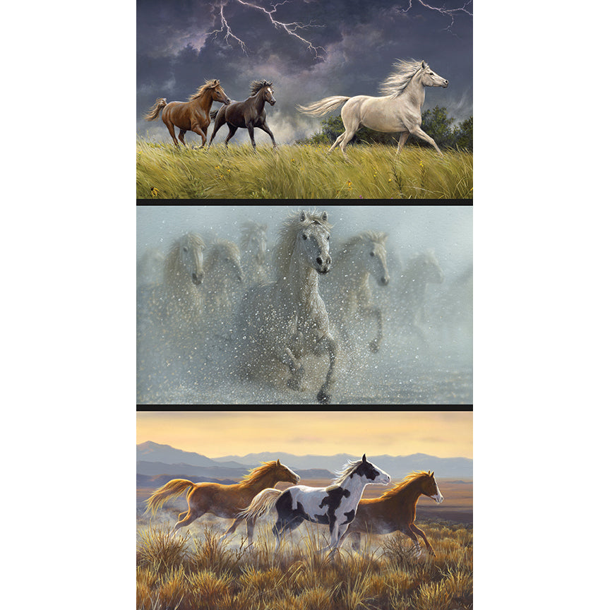 Wild Horses 24" Pillow Panel Multi