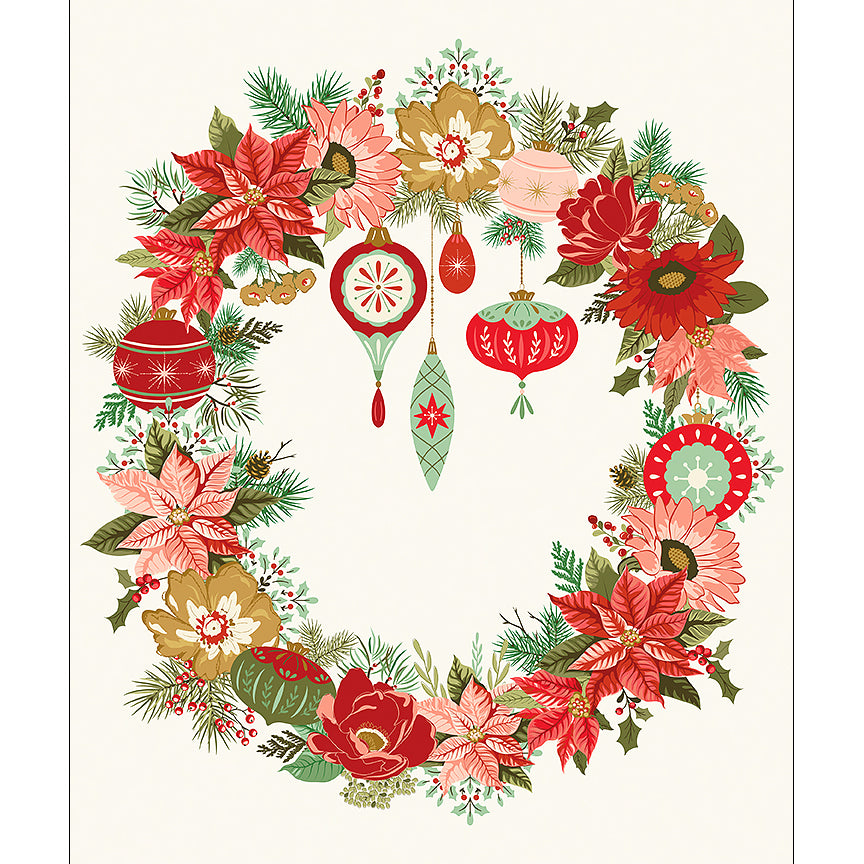 Glisten 35 ½" Wreath Panel Multi