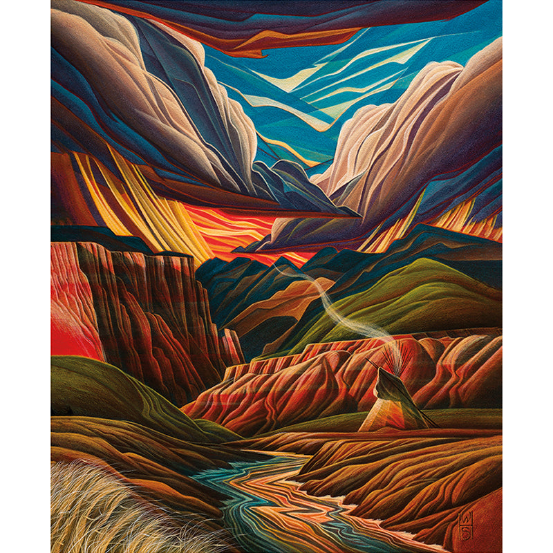 Western Reflections 35 ½" Riverside Encampment Panel Multi