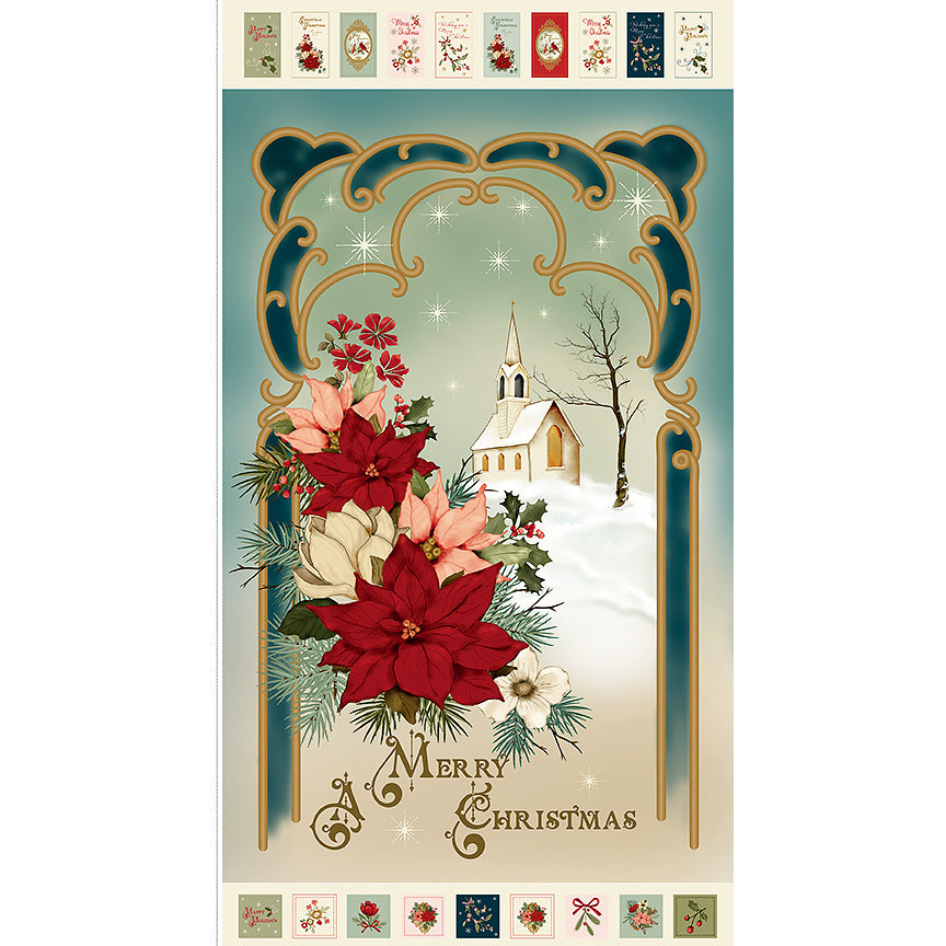 Christmas Greetings 23 ½" Panel Multi